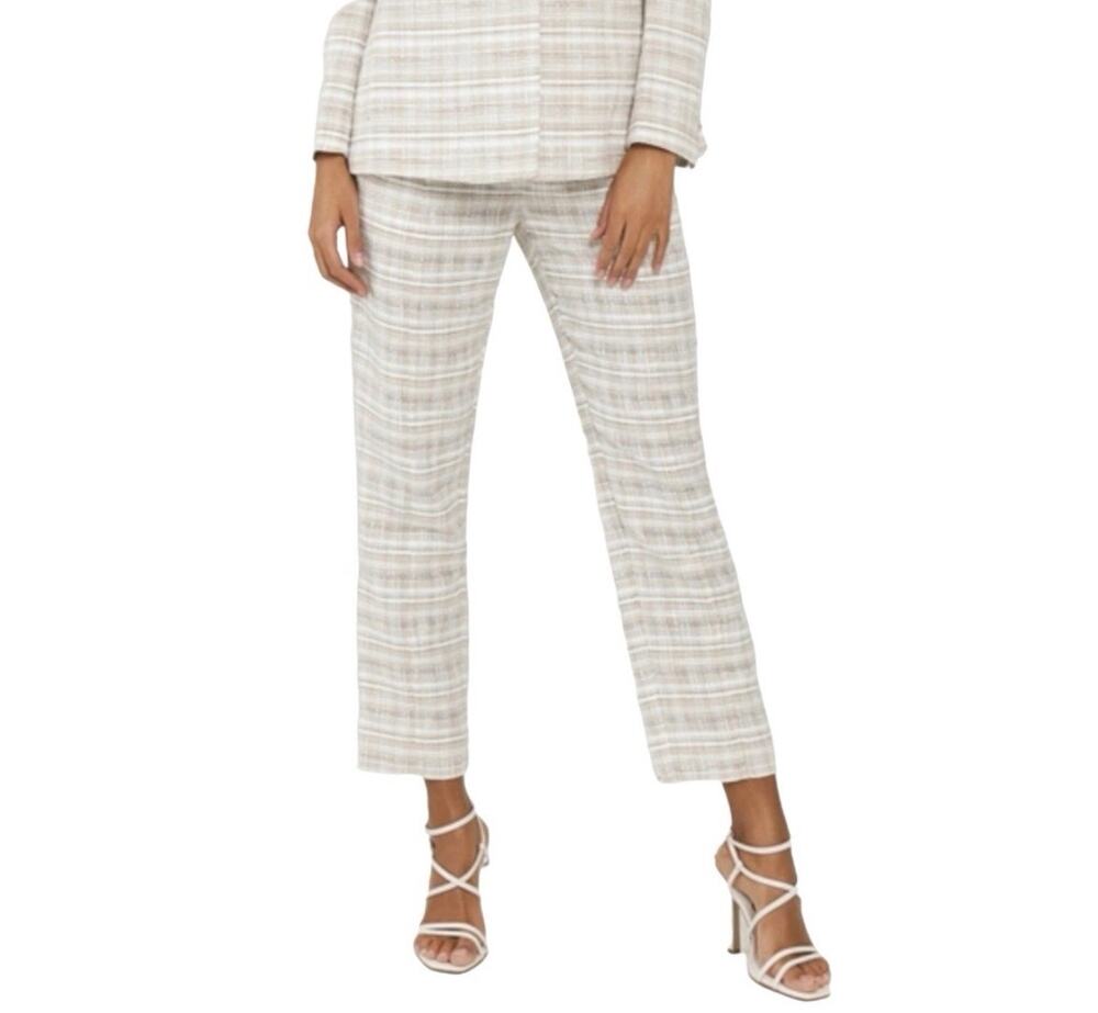 New something Navy barbie beige combo tweed pants sz 00 $135